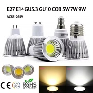 Super Bright E27 E14 G5.3 GU10 LED COB Spotlight Bulbs 5W 7W 9W Lamps Lights AC 85-265V Leds Lightin