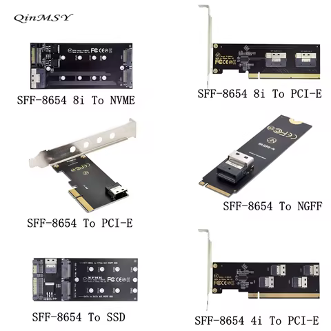 Dual&Four Slimline SFF-8654 8X 4 NVME to PCIE Express 3.0 4.0 Raid Card VROC Raid0 Hyper Adapter