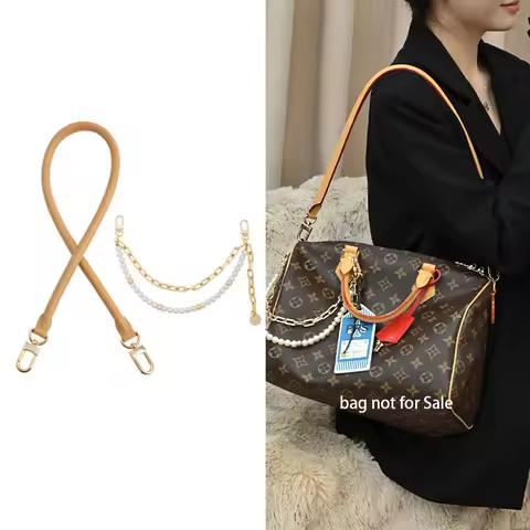Genuine Vachetta Leather Bag Strap for LV Speedy 20 25 30 Shoulder Straps Long Bags Belts Replacemen