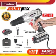 Joustmax JST-CD24VT 13mm Cordless Impact Drill Li-Ion 24V 2.0Ah Two Battery with 2 Gear Adjustment