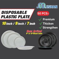 [LHC] JISHAN DISPOSABLE PP PLATE 7/9/10INCH / PINGGAN PLASTIK JERNIH & HITAM / PARTY PLATE / PINGGAN