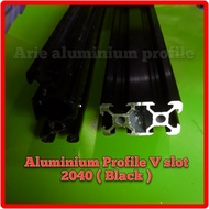 Aluminum Profile V-Slot 2040 Length 50Cm Black