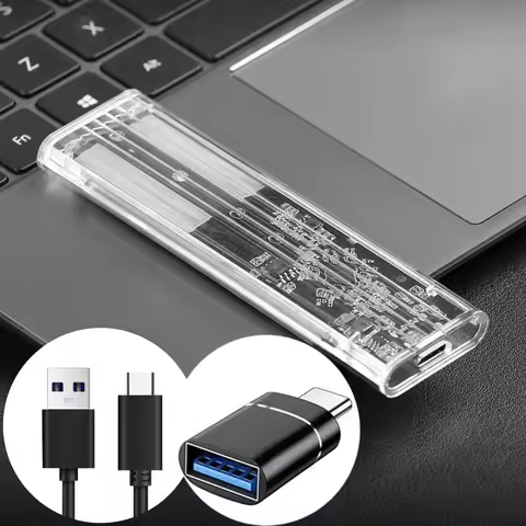 M.2 SSD Enclosure Type C USB3.1 SATA Hard Disk Box Transparent M.2 SSD Harddisk Case For 2230 2242 2