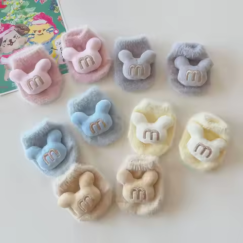 Winter Newborn Plush Socks Anti-Slip Floor Sock 6-18Month Infant Anti-Cold Warm Footwear Angel Wings
