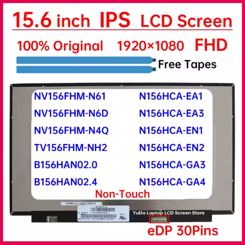15.6" Laptop LCD Screen NV156FHM-N61 N6D N4Q N156HCA-EA1 EA3 EN1 EN2 GA3 GA4 B156HAN02.0 02.4 TV156F