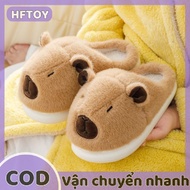 HFTOY Sang trọng capybara Dép đóng ngón chân dép dễ thương lông động vật Dép chống trượt lông giày đ