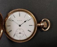 美國製百年ELGIN愛爾琴雙護蓋雙包金懷錶