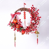 Vòng Hoa Tết H73 Kèm Đèn Vòng Hoa Trang Trí Tết Xuân