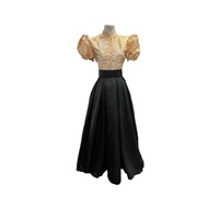 Filipiniana Dress Ladies barong Black long skirt traditional wear