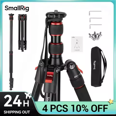 SmallRig T-10 Aluminum Tripod Compact lightweight Foldable Tripod Can Load 15kg Suitable Various Sce