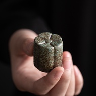 Stoneware Kiln Turn Green Lid Holder Japanese Retro Kung Fu Tea Set Accessories Purple Clay Pot Lid 