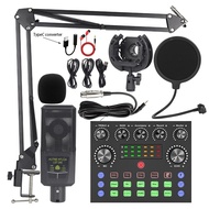 240Condenser microphone sound card set, English sound card V8S Live Streaming Equipment F998Full set