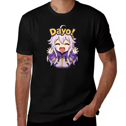 Henya the Genius Mario Party Style Sticker Dayo! T-Shirt Plus Size Solid Color T-Shirt