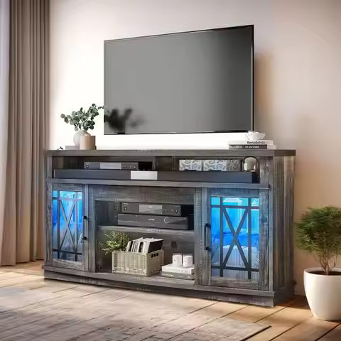 Illuminated TV Cabinet for 70/65/60 Inch TV Entertainment Center Media Console, tv cabinet living ro
