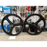 fixie 3 spoke wheelset magnesium