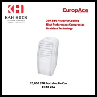 EuropAce Portable Aircon: Powerful 20K BTU - EPAC 20A. 6 Years Compressor Warranty!