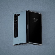 ARMOR Samsung Galaxy Z Fold 5 全真皮電話保護殼_霧峰藍