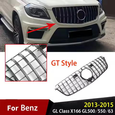 Front Racing Grille For Mercedes-Benz GL Class X166 GL500 GL550 GL63 2013 2014 2015 GT Style Upper B
