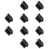 SDJKI 10Pack 2Inch Plastic Sliding Flush Barrel Latch with Switch Button for Home Door Bolt Lock5Pcs