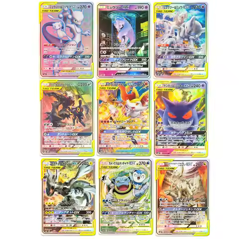 DIY Pokemon Card Sun & Moon Tag Team Mewtwo & mew GX Umbreon & Darkrai Japanese PTCG Game Collection
