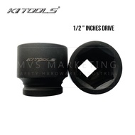 【1/2" x 30mm - 46mm】KI TOOLS IMPACT SOCKET 1/2 INCH DR. STD. LENGTH – 6PT / BOX SOCKET