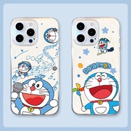 Cute Doraemon tulip bow cat Case For OPPO A7 A5S A1K C2 A52 A72 A92 A60 A3X A53S A16S A54S A1 A3 Pro