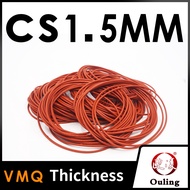 Ouling CS1.5mm Red VMQ silicone Rubber silicon O-Ring washer Sealing Ring