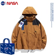 แจ็คเก็ตฤดูใบไม้ร่วง/ฤดูหนาวสำหรับผู้ชาย NASA Collaborative Windproof Hooded Casual Outdoor Jacket แ