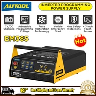 AUTOOL EM385 Programming Power Supply & Charger & Starter 400A Auto Battery Repair Real-time Car Egu
