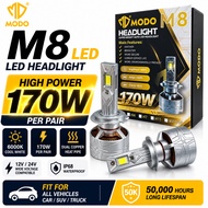 MODO M8 LED 170W Automobile Headlights 6000K H1 H3 H4 H7 H11 9005 9006
