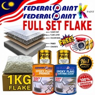 Federal Paint Epoxy Colour Flake Coating Toilet Kitchen Floor Tile Leaking/Cat Lantai Flake Anti-Sli