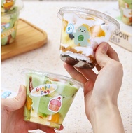 [SET] 10 PLASTIC CUP 9OZ 250ML WITH LID