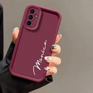 1pc Customizable Name Engraved Burgundy Gradient Anti-Drop Phone Case, Compatible With Apple 17/16/P