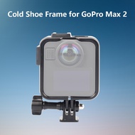 Protective Border Frame for GoPro MAX 2 Protective Shell Case Vlogging Cage with Cold Shoe Mount for