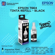 Epson T664 Ink T6641 Refill Ink Black - Tri Color Net 70Ml - Original Update 2023
