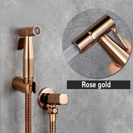 Rose Gold Hand Held Bidet Sprayer Stainless Steel Douche Kit Toilet Bidet Shattaf Copper Valve Jet S