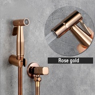 Rose Gold Hand Held Bidet Sprayer Stainless Steel Douche Kit Toilet Bidet Shattaf Copper Valve Jet Set Shower Head