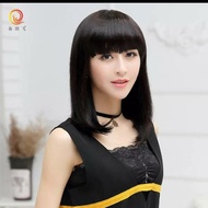 wig rambut asli panjang sebahu lurus