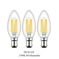 Melery Dimmable LED Candle Filament Light Bulb – B15 SBC/Ba15d Base 4W (40W Equivalent) 3pack emits 