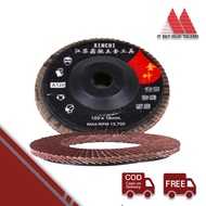 Xinchi Amplas Susun 4 inchi Besi Kayu Flap Disc 100x16mm Mata Batu Amplas Gerinda Bulat Batu Grinda 