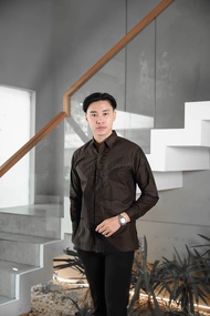 Hardi Batik - LAKSANA DARK BROWN | Kemeja Batik Pria Lengan Panjang