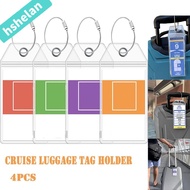 HSHELANXB Cruise Luggage Tag Holders, Zip Seal Pouch Steel Wire Cable Loop Suitcase Label Holder, Es