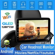 10.1 Inch Car TV Headrest Monitor  Touch Screen Android Player Car Rear Seat Monitor QLED 1280*720P 