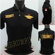 SECURITY LOGO WINGS T-SHIRT - SECURITY WINGS COLLAR T-SHIRT - BLACK SHORT WINGS LOGO SECURITY T-SHIR