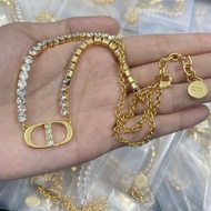 CD Row Diamond Necklace Ladies Necklace Super Nice Gold