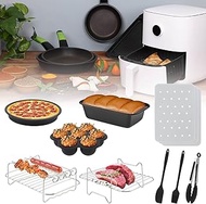 Dual Basket Air Fryer Accessories, Set of 9 Fit for Ninja Dual Air Fryer DZ201, DZ401 & Most 8QT - 1