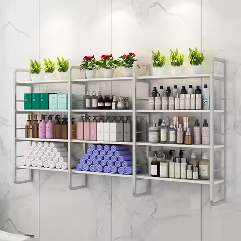 Barber Shop Towel Rack Storage Rack Hair Salon Light Luxury Shelf Wall Hanger Multifunctional Suspen