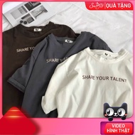 Sleeve t-shirt, printed with Share Your Talent, loose fit, both men and women can wear it (Supo Shop