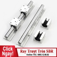 Thanh Ray Trượt Tròn Thanh Trượt Bàn Cưa SBR Con Trượt Ray Bi Trượt Phi 12 16 20 25mm