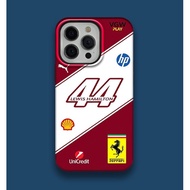Ferrar Phone Case, F1 Racing Style Phone Case, No. 44, 16promax Phone Case, 15pro, 14 plus, 13pro Ph